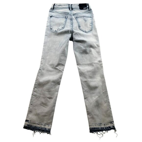 Risen  Womens Jeans Size 24 Measured Distressed Light Wash Jeans Frayed Hem - Picture 2 of 15
